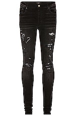 AMIRI アミリ OLD ENGLISH LOGO JEANS 30 Amiri Old English Logo Jean in Aged Black | FWRD