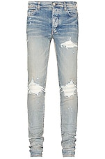 Amiri Mx1 Ultra Suede Jean in Clay Indigo, view 1, click to view large image.