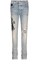 Amiri Wes Lang Reaper Logo Jean in Clay Indigo | FWRD