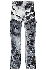 Amiri Cracked Tie Dye Carpenter Jean in Black Od, view 1, click to view large image.