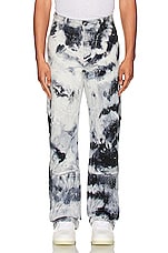 Amiri Cracked Tie Dye Carpenter Jean in Black Od, view 4, click to view large image.
