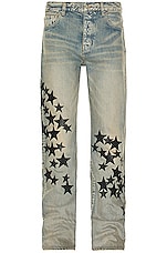 Amiri Leather Star Straight Jean in Clay Indigo | FWRD