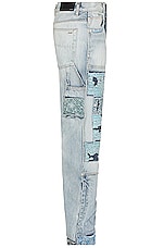 Amiri Patchwork Bandana Carpenter Straight Jean in Stone Indigo, view 3, click to view large image.
