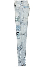 Amiri Patchwork Bandana Carpenter Straight Jean in Stone Indigo, view 4, click to view large image.