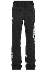 Amiri Floral Straight Jean in Faded Black, view 2, click to view large image.