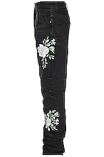 Amiri Floral Straight Jean in Faded Black, view 4, click to view large image.