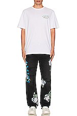 Amiri Floral Straight Jean in Faded Black, view 8, click to view large image.