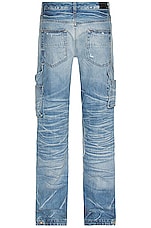 Amiri Faded Carpenter Straight Jean in Faded Indigo, view 2, click to view large image.