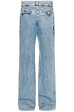 Amiri Double Pleat Baggy Pant In Light Washed Indigo in Light Washed Indigo, view 2, click to view large image.