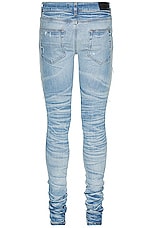 Amiri Crystal Thrasher Skinny Jean in Faded Indigo, view 2, click to view large image.