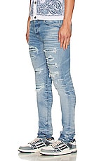Amiri Crystal Thrasher Skinny Jean in Faded Indigo, view 5, click to view large image.