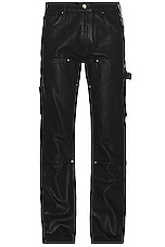Amiri Wax Carpenter Jean in Black, view 1, click to view large image.