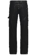 Amiri Wax Carpenter Jean in Black, view 2, click to view large image.