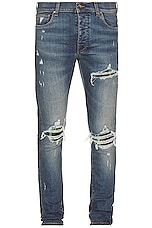 Amiri Mx1 Plaid Jean in Crafted Indigo, view 1, click to view large image.