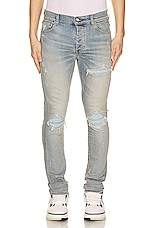 Amiri Mx1 Suede Jean in Antique Indigo, view 3, click to view large image.