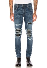 Amiri MX1 Classic in Medium Indigo & Black Leather | FWRD