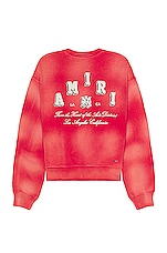 Amiri Vintage Collegiate Crew in Red, view 2, click to view large image.