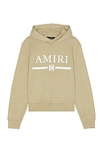 Amiri Ma Bar Logo Hoodie in Tan, view 1, click to view large image.