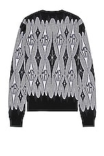Amiri Argyle Jacquard Sweater in Black, view 2, click to view large image.
