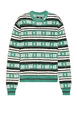 Amiri Skater Stripe Sweater in Green, view 1, click to view large image.
