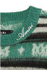Amiri Skater Stripe Sweater in Green, view 3, click to view large image.