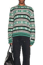 Amiri Skater Stripe Sweater in Green, view 4, click to view large image.