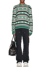 Amiri Skater Stripe Sweater in Green, view 5, click to view large image.