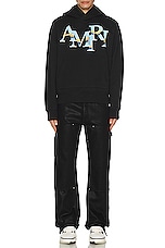 Amiri Staggered Chrome Hoodie in Black, view 5, click to view large image.