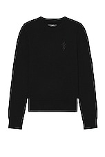 Amiri Stack Crewneck in Black, view 1, click to view large image.