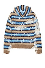 Amiri Staggered Striped Hoodie in Air Blue, view 2, click to view large image.