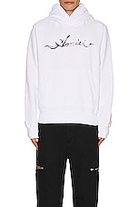 Amiri Smoke Hoodie in White, view 4, click to view large image.
