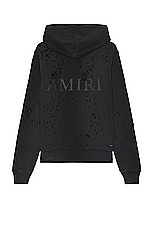 Amiri Ma Logo Shotgun Zip Hoodie in Faded Black, view 1, click to view large image.