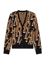 Amiri Repeat Cardigan in Black, view 1, click to view large image.