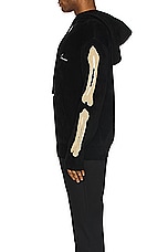 Amiri Bones Sleeve Hoodie in Black, view 5, click to view large image.