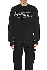 Amiri Stitch Crew in Black, view 4, click to view large image.