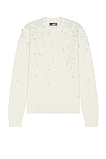 Amiri Floral Crewneck in Alabaster Mineral Green, view 1, click to view large image.