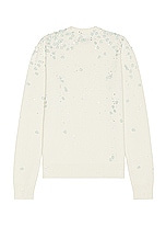 Amiri Floral Crewneck in Alabaster Mineral Green, view 2, click to view large image.