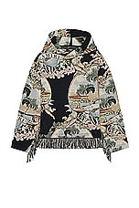 Amiri Cherub Palm Tapestry Hoodie in Black, view 1, click to view large image.