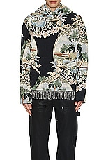 Amiri Cherub Palm Tapestry Hoodie in Black, view 3, click to view large image.