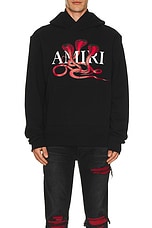 Amiri Snake Hoodie in Black & Red, view 3, click to view large image.