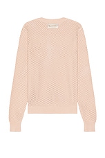 Amiri MA Swirl Crotchet Crewneck in Blush, view 2, click to view large image.