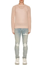 Amiri MA Swirl Crotchet Crewneck in Blush, view 5, click to view large image.