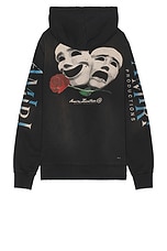 Amiri Theatre Masks Hoodie in Black, view 1, click to view large image.