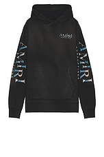 Amiri Theatre Masks Hoodie in Black, view 2, click to view large image.