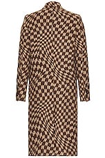 Amiri Jacquard Wavy Overcoat in Brown, view 2, click to view large image.