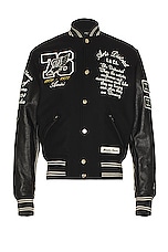 Amiri Oversized Eagle Varsity Jacket in Black, view 2, click to view large image.