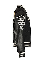Amiri Oversized Eagle Varsity Jacket in Black, view 3, click to view large image.