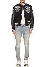 Amiri Oversized Eagle Varsity Jacket in Black, view 7, click to view large image.