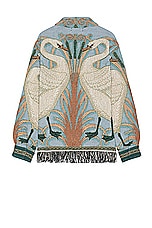 Amiri Swan Tapestry Overshirt in Ashley Blue, view 2, click to view large image.