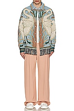 Amiri Swan Tapestry Overshirt in Ashley Blue, view 4, click to view large image.